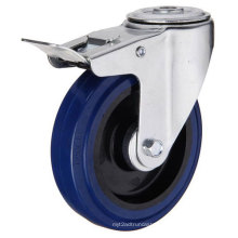 Bolt Hole Brake Type Blue Rubber Industrial Caster (KXX7-D)